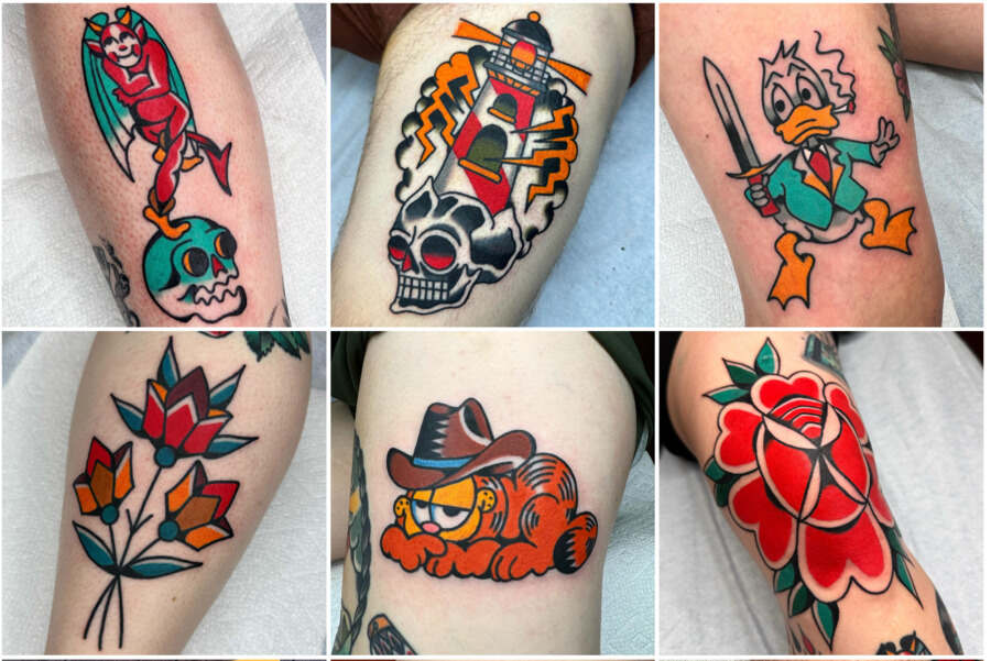 Jess Baker of Jess Baker Tattoo is a traditionally apprenticed artist focusing on her own style of traditional tattooing. She specializes in bright, bold, and easily readable tattoos that will last a lifetime.